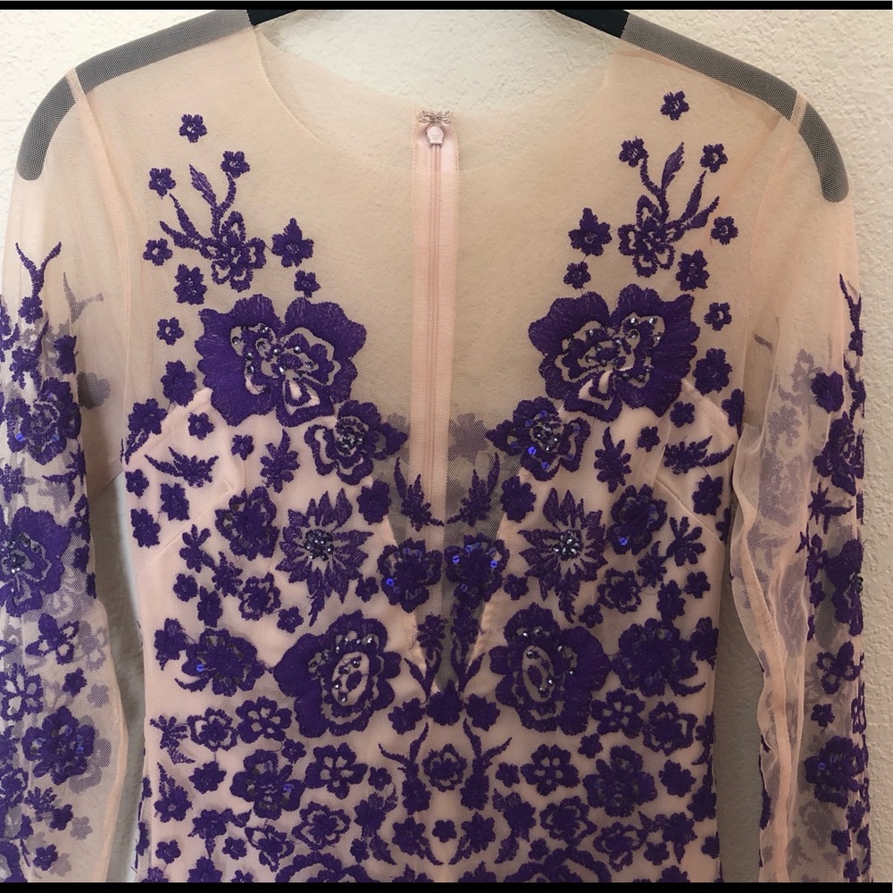 ✨✨ASOS Sheer Nude Purple Embroidered Dress✨✨ - Picture 1 of 7